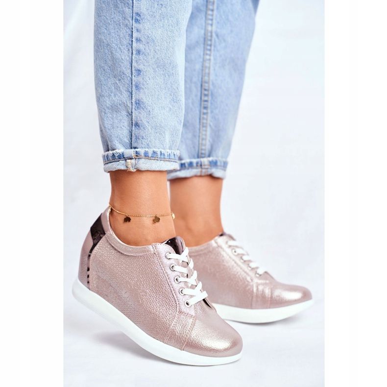 Tênis feminino Sergio Leone Beige Sparkle SP235 bege 1