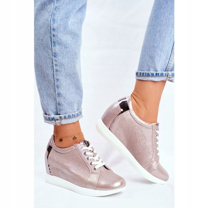 Tênis feminino Sergio Leone Beige Sparkle SP235 bege 2