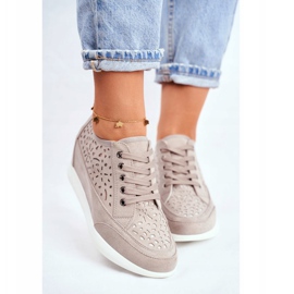 Tênis feminino Sergio Leone cinza Openwork PB122 2