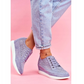 Tênis feminino Sergio Leone Openwork Azul PB122 2