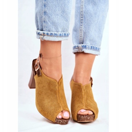 Sandálias femininas de salto alto Sergio Leone SK855 Yellow Senillo amarelo 2