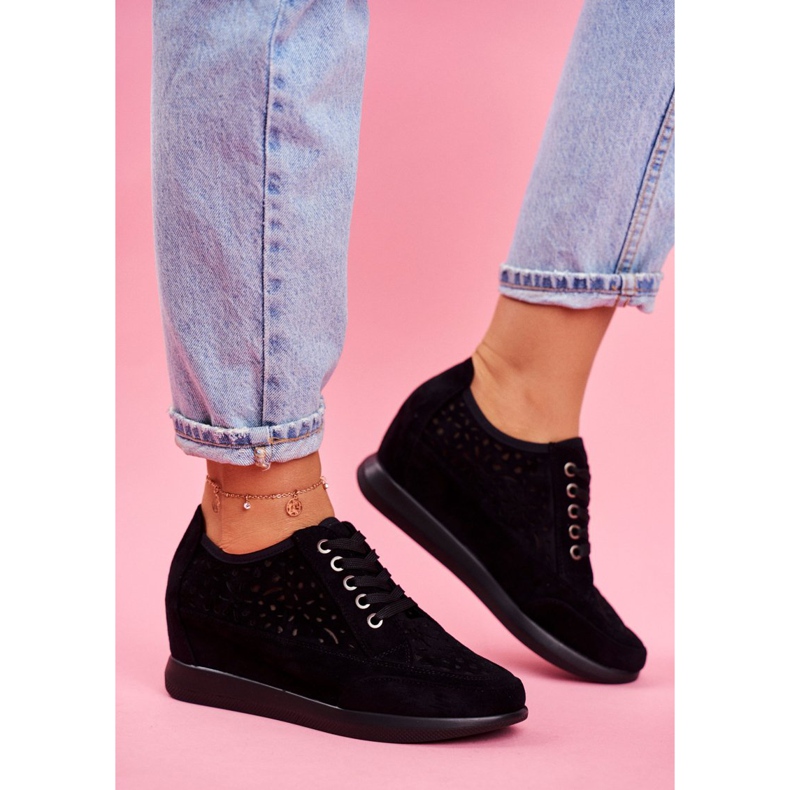 Tênis feminino Sergio Leone Openwork Preto PB122 2