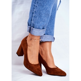 Sapatos de salto feminino Sergio Leone Camel PB216 marrom 1