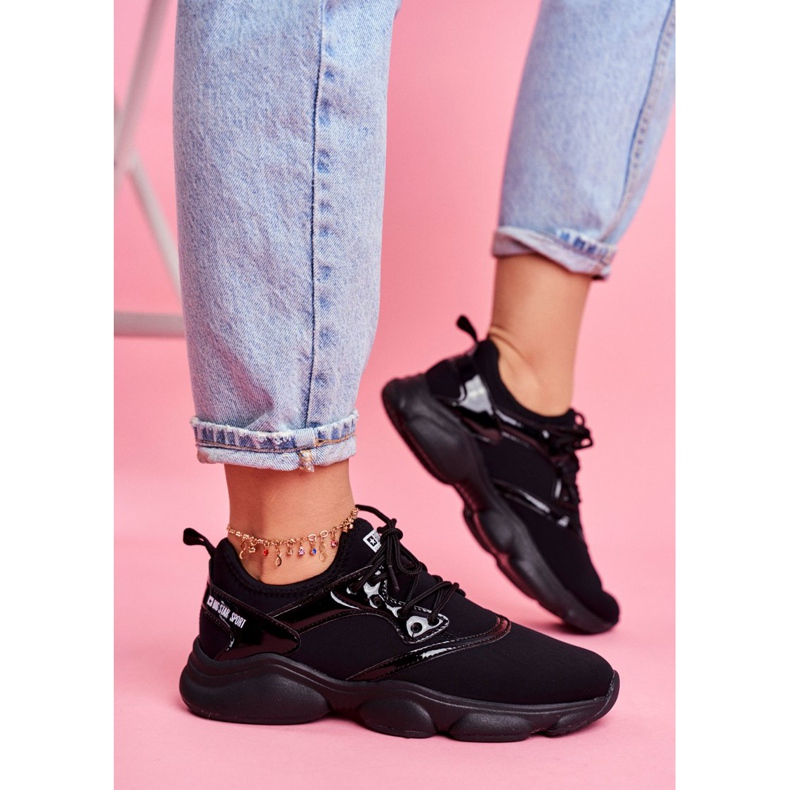 Sapatilhas esportivas femininas Big Star pretas FF274932 preto 2