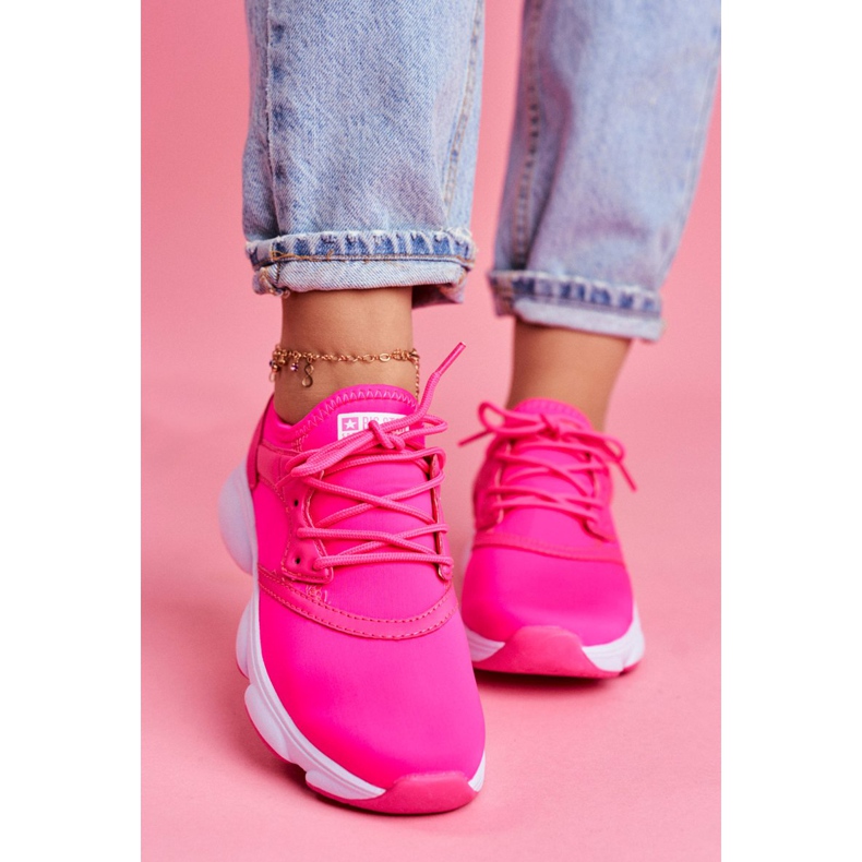 Tênis feminino esportivo Big Star neon rosa FF274931 2