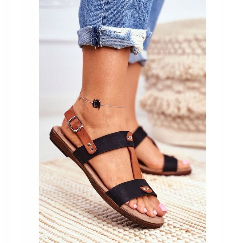 EVE Sandálias elegantes femininas 20SD35-0307 pretas Renna preto 1