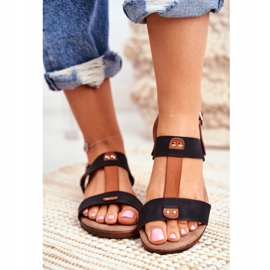 EVE Sandálias elegantes femininas 20SD35-0307 pretas Renna preto 2