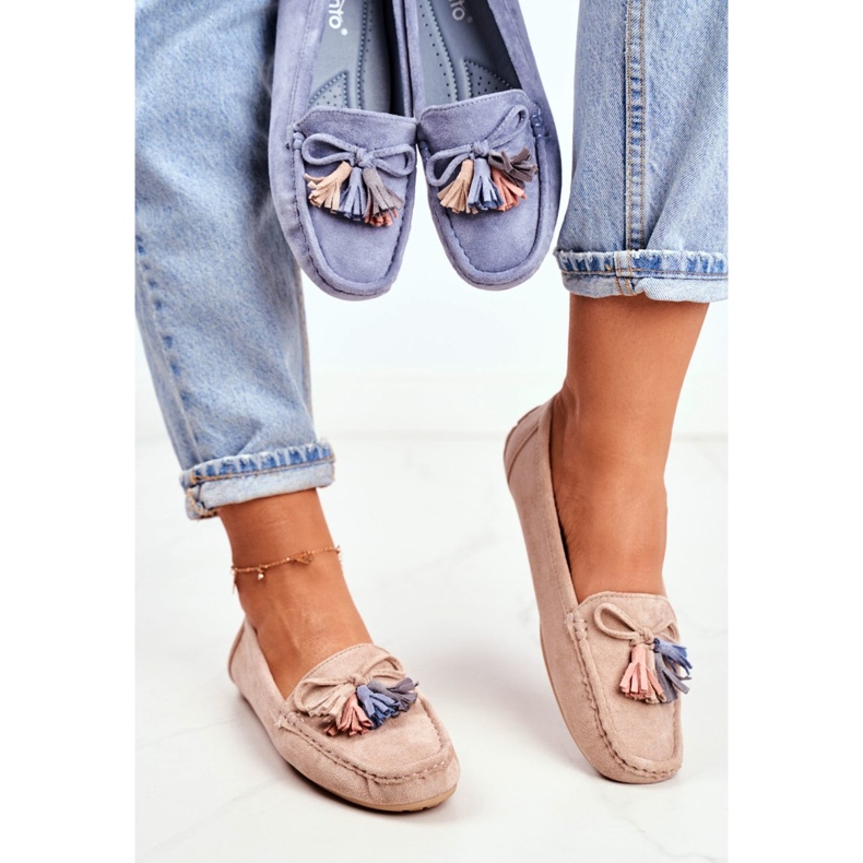 Evento Mocassim feminino camurça 20PB35-2003 Bege Donna Mia 2