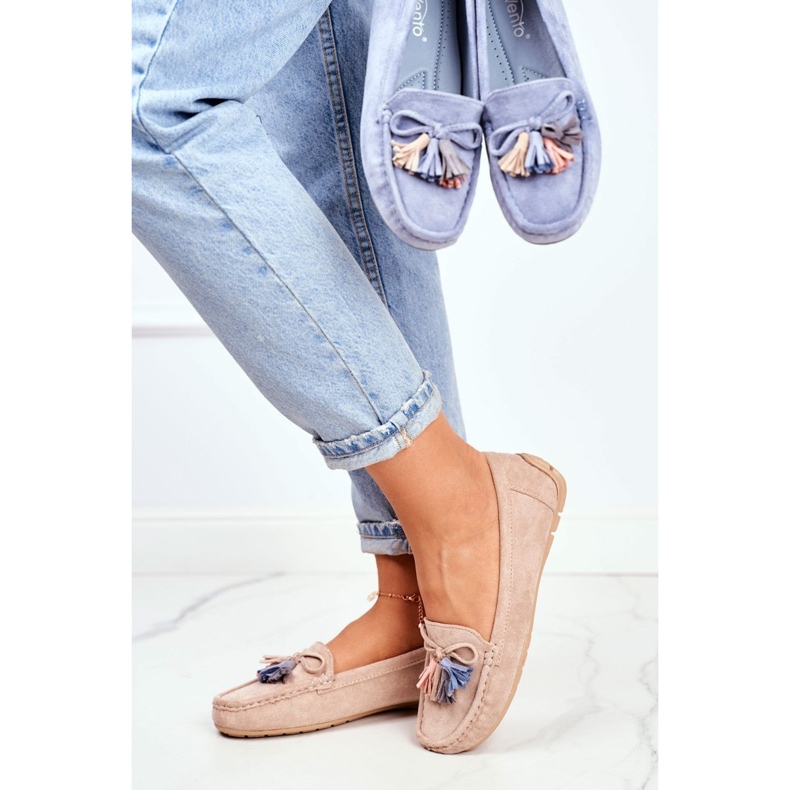 Evento Mocassim feminino camurça 20PB35-2003 Bege Donna Mia 1