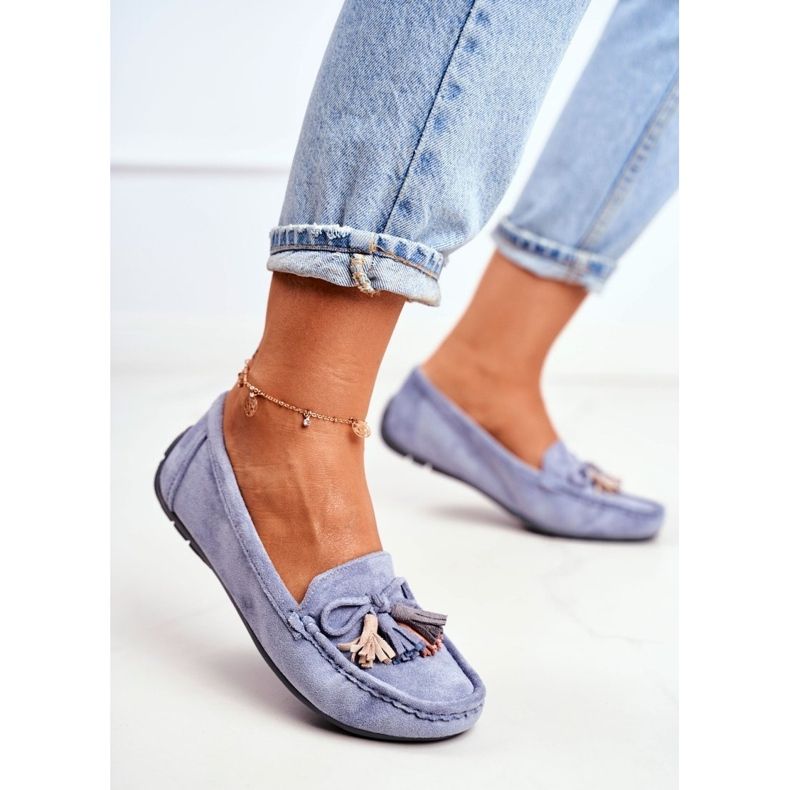 EVE Mocassim feminino camurça 20PB35-2003 azul Donna Mia 1