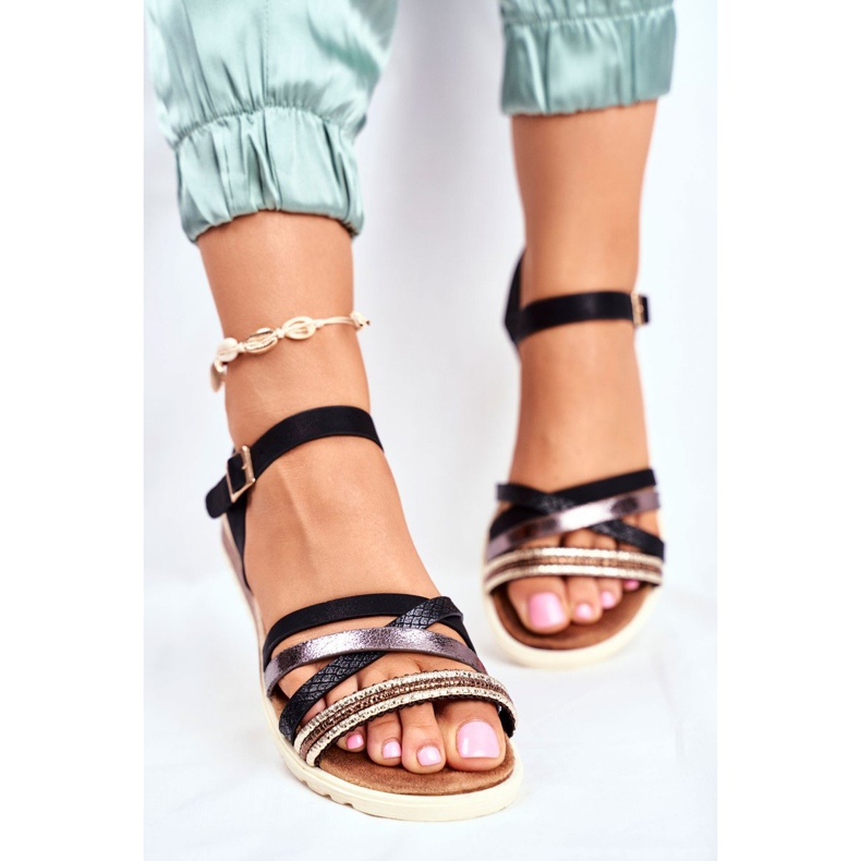 EVE Sandálias femininas totalmente pretas - Replay preto 1