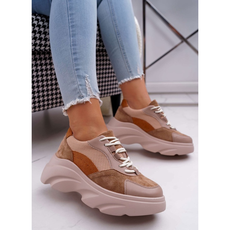 SEA Calçados Esportivos Femininos com Sola Grossa Camel Cardamon marrom 1