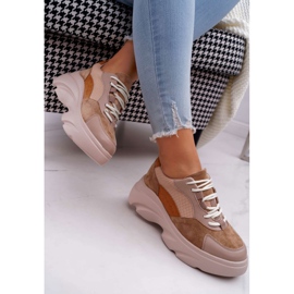 SEA Calçados Esportivos Femininos com Sola Grossa Camel Cardamon marrom 2