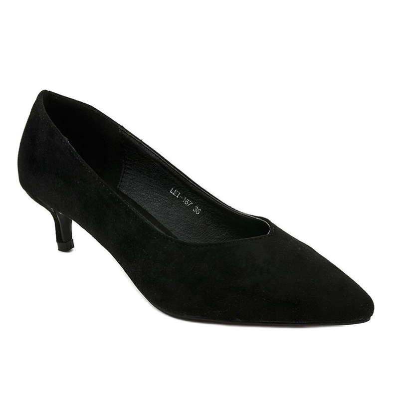 Sapatos pretos no calcanhar LEI-167 1