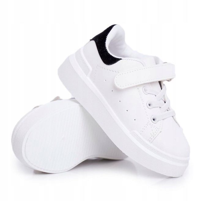 FRROCK Calçado desportivo infantil com Velcro Branco Bilbo preto 1