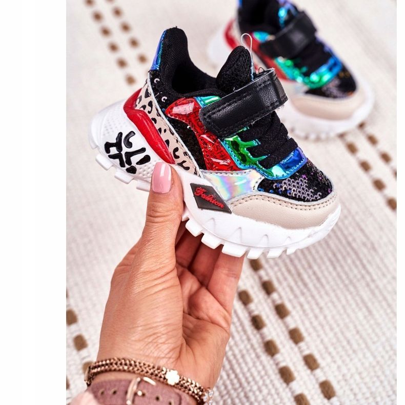 FRROCK Calçados infantis esportivos com velcro preto Be Happy multicolorido 1 FRROCK Calçados infantis esportivos com velcro preto Be Happy multicolorido 1