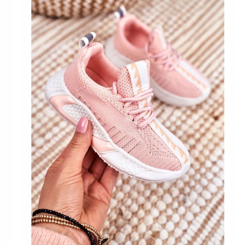 FRROCK Calçados infantis esportivos com ponto rosa 1