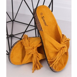 Chinelos de mel boho feminino CK136P amarelo 1