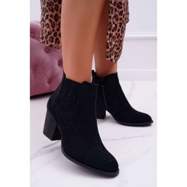 FRID Botas femininas com salto alto camurça preta Gomen preto 1
