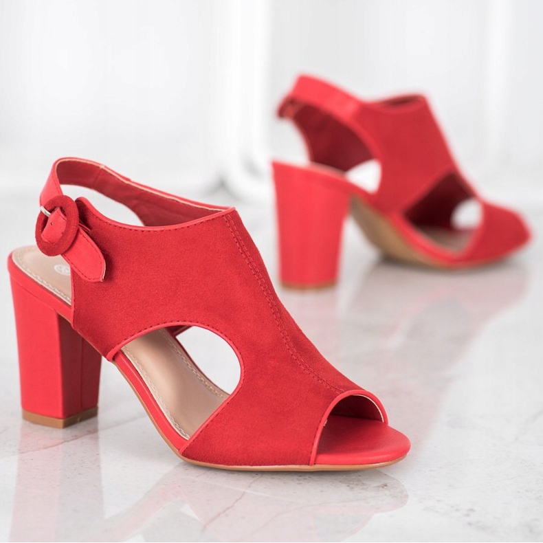 Weide Sandálias Construídas com Camurça vermelho 1