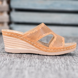 GOLL Chinelos Light Wedge castanho 2