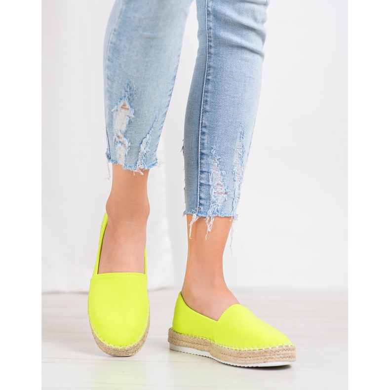 Small Swan Alpercatas têxteis verde amarelo 1