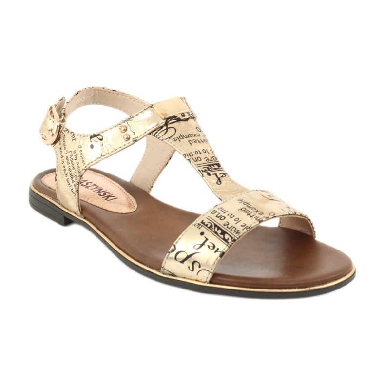 M.Daszyński Jornal de sandálias douradas Daszyński MR1583-7 preto amarelo 1