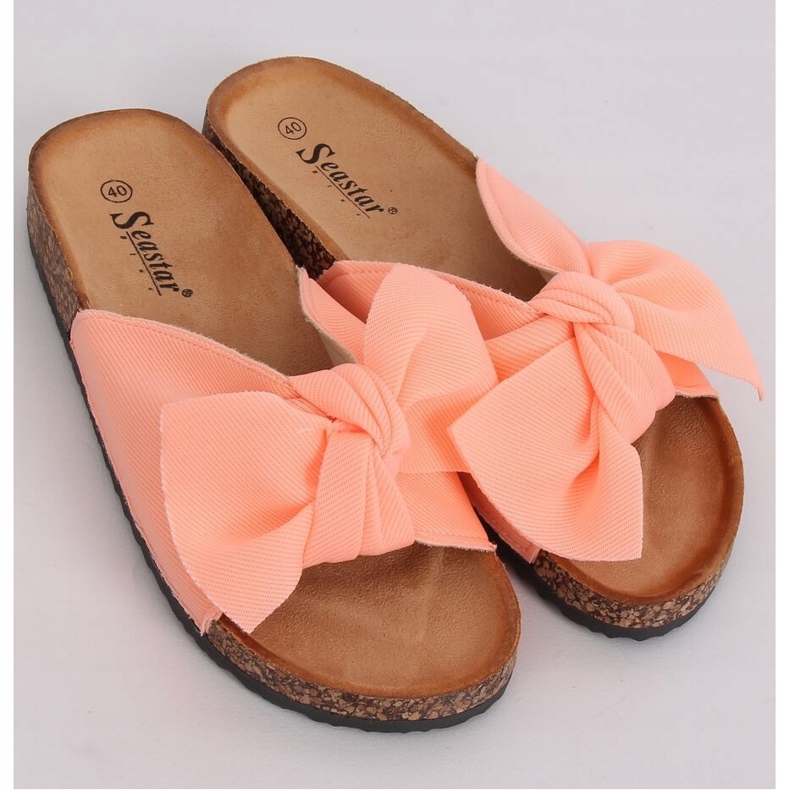 Chinelos rosa CK108 rosa na sola de cortiça 2
