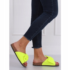 Chinelos Neon CK108 na sola de cortiça amarelo 1