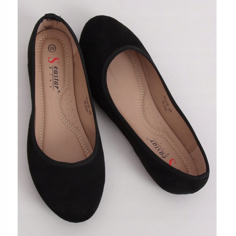 CD63P Black plain black ballerinas preto 1