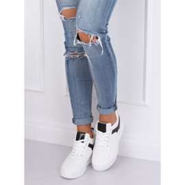 Calçados esportivos brancos com cunhas 85-429 BRANCO / PRETO 2