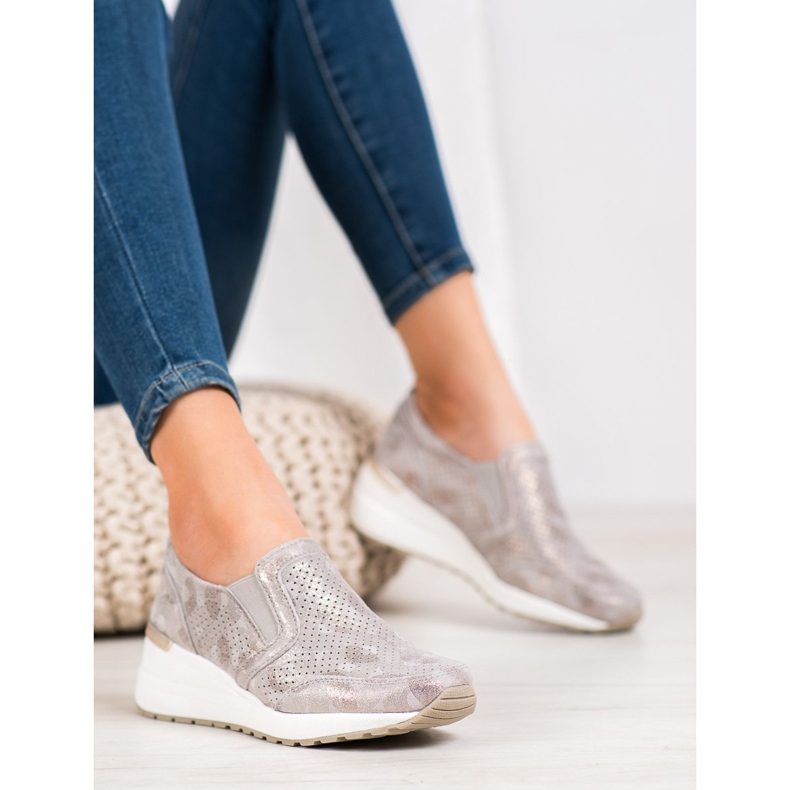 Filippo Slipons de couro a céu aberto marrom amarelo 1