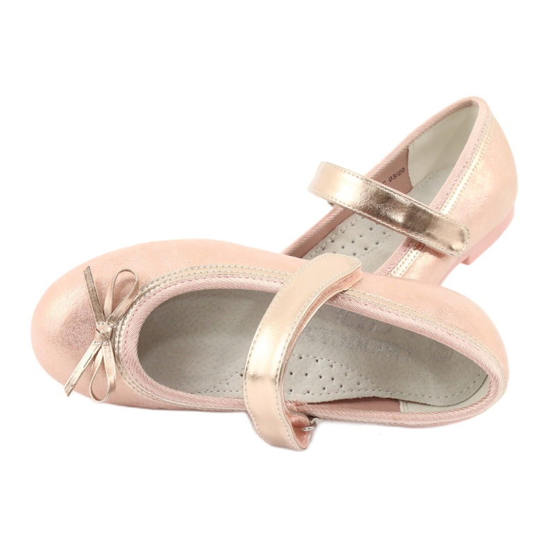 Golden Rose Ballerinas com o arco American Club GC02 rosa dourado 5