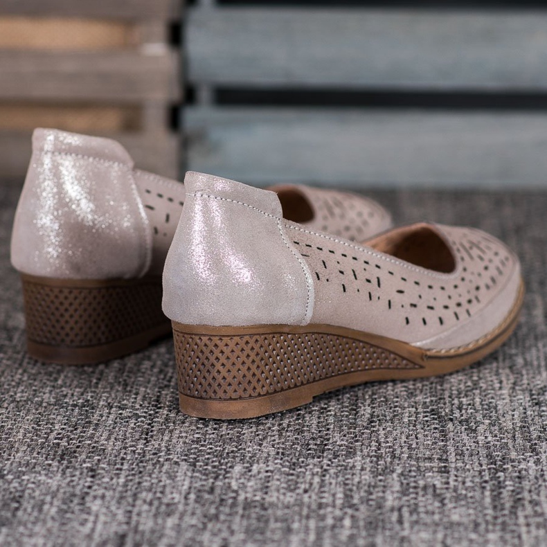 Filippo Bombas de couro com brilho castanho amarelo 2