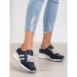 Filippo Calçados esportivos de couro azul marinho multicolorido 1