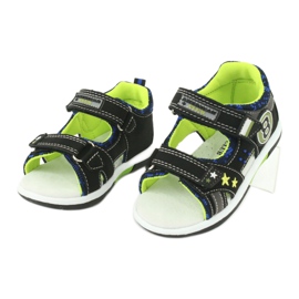 American Club Sandals Leather Insert decorada com oito e estrelas dr14/20 preto e verde 2