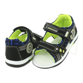 American Club Sandals Leather Insert decorada com oito e estrelas dr14/20 preto e verde 3