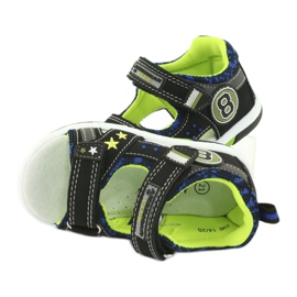 American Club Sandals Leather Insert decorada com oito e estrelas dr14/20 preto e verde 5