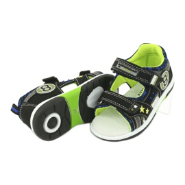 American Club Sandals Leather Insert decorada com oito e estrelas dr14/20 preto e verde 4