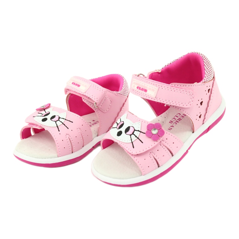 American Club American DR22/20 Sandals Girls 'Pink Kitty rosa 1