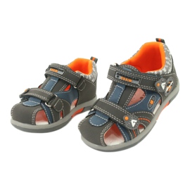 Sandálias masculinas com velcro American Club DR09 / 20 azul laranja cinza 1