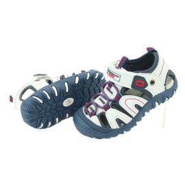Sandálias de velcro American Club DR08 / 20 para meninos branco vermelho azul 3