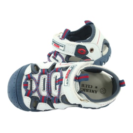 Sandálias de velcro American Club DR08 / 20 para meninos branco vermelho azul 4