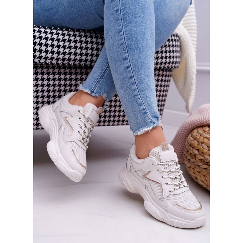 BUGO Sapatos esportivos femininos bege brilhante Winchester 2