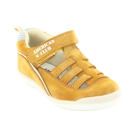 Sandálias masculinas de velcro American Club GC12/20, amarelas amarelo 1