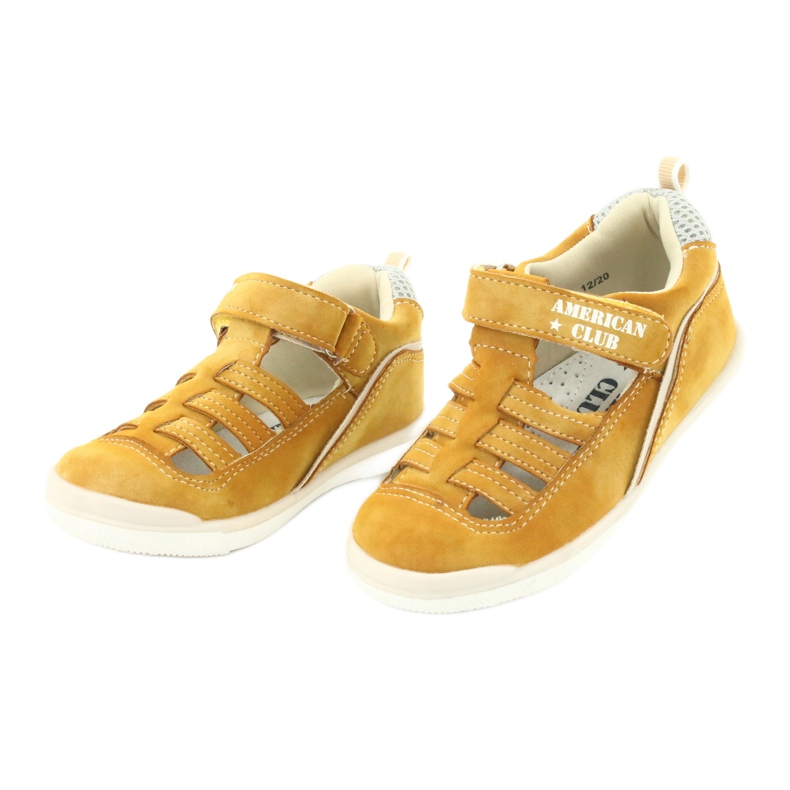 Sandálias masculinas de velcro American Club GC12/20, amarelas amarelo 3