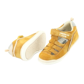 Sandálias masculinas de velcro American Club GC12/20, amarelas amarelo 4