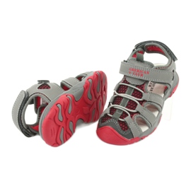 American Club Sandals Grey-Red Leather Insert XD06/20 cinza 4