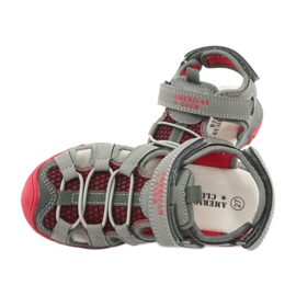 American Club Sandals Grey-Red Leather Insert XD06/20 cinza 5