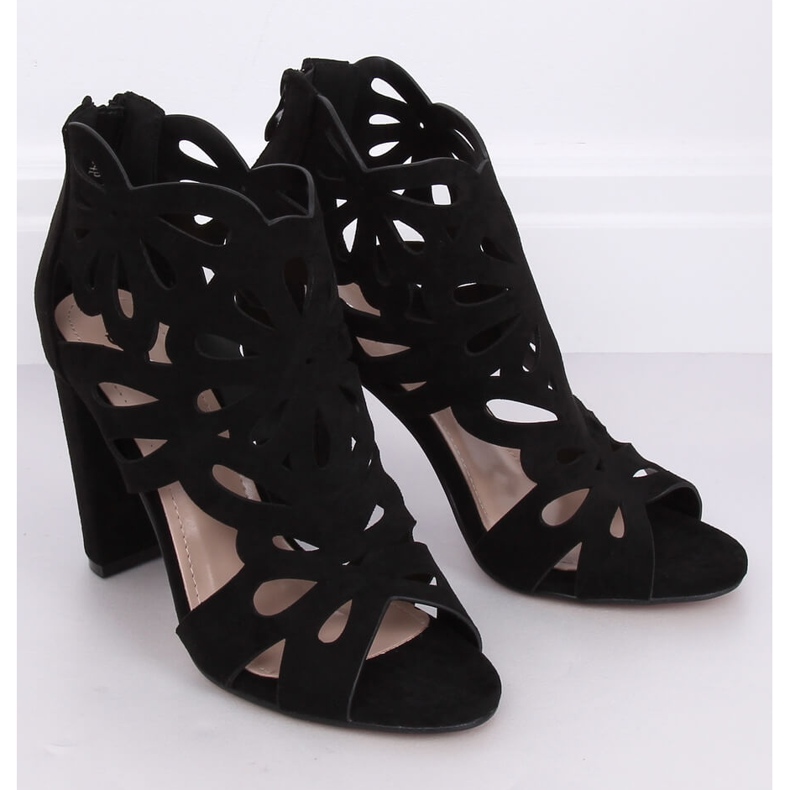 Botas pretas de salto alto com aberturas M304P pretas preto 1